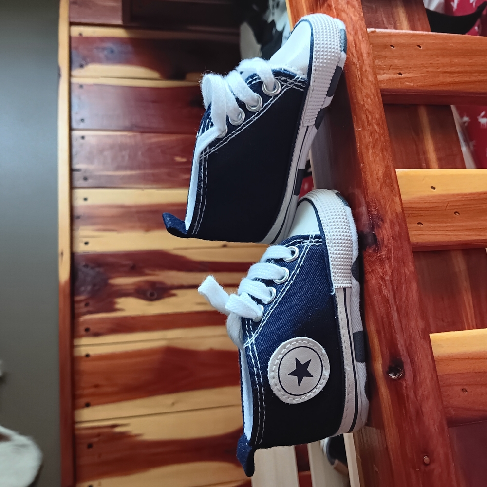 Converse Blue and White Baby Walker Sneakers with Iconic Patch